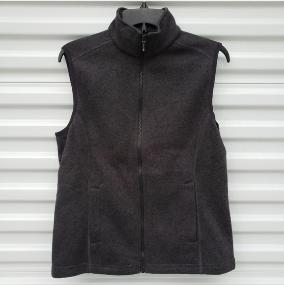 Lands' End super soft dark heathered gray knit vest - Picture 1 of 6